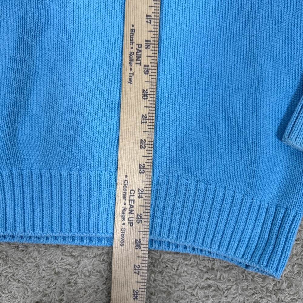 VTG LL Bean 100% Cotton Aqua Pullover Sweater Womens XL Coastalcore Preppy USA - Picture 7 of 10
